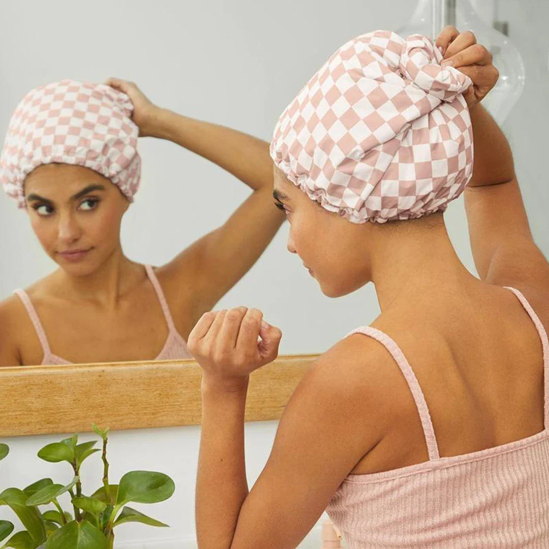Luxury Satin-Lined Waterproof Shower Cap