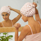 Luxury Satin-Lined Waterproof Shower Cap