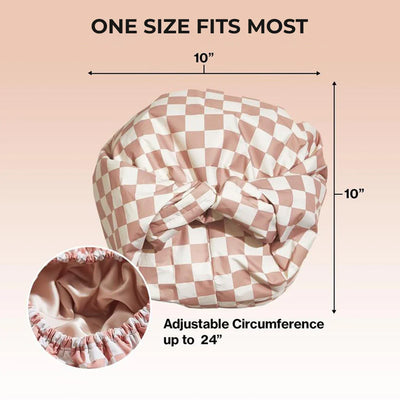 Luxury Satin-Lined Waterproof Shower Cap