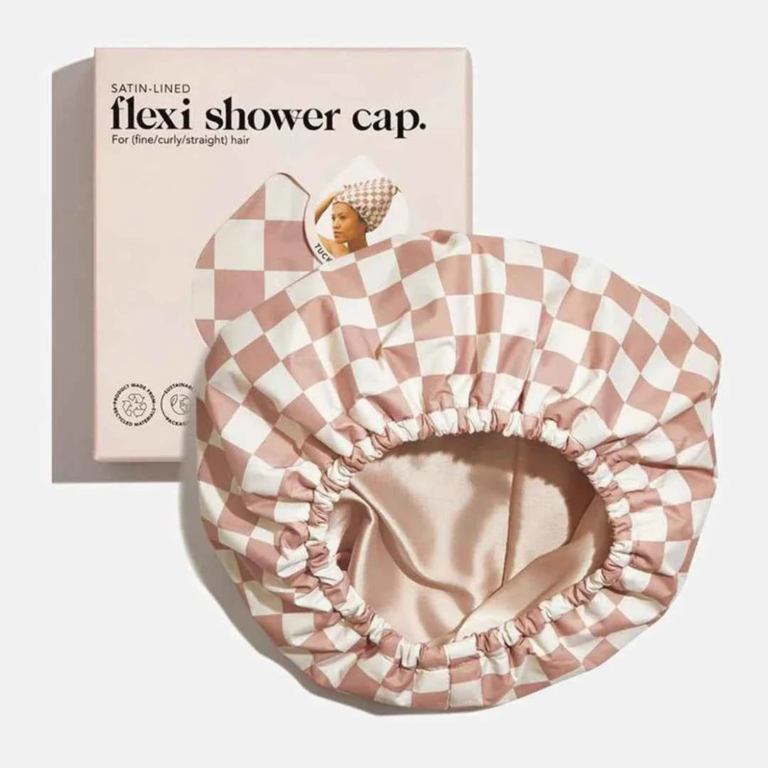 Luxury Satin-Lined Waterproof Shower Cap