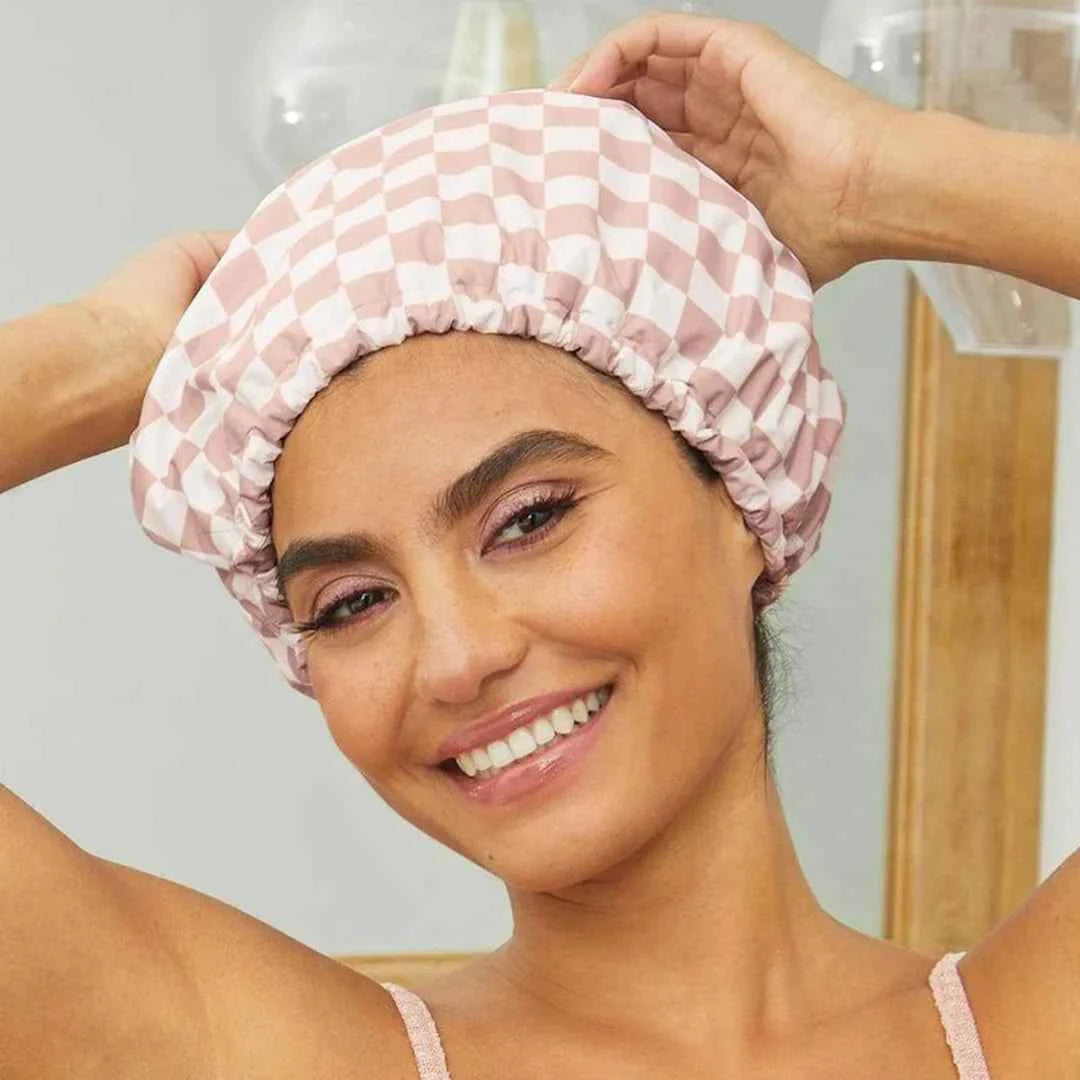 Luxury Satin-Lined Waterproof Shower Cap