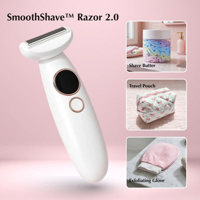 SmoothShave™ Razor 2.0 rechargeable electric razor with essential shaving accessories and bonus gifts