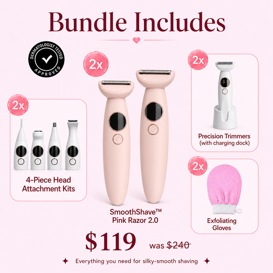 SmoothShave™ Pink Razor 2.0 - Twin Luxe Set